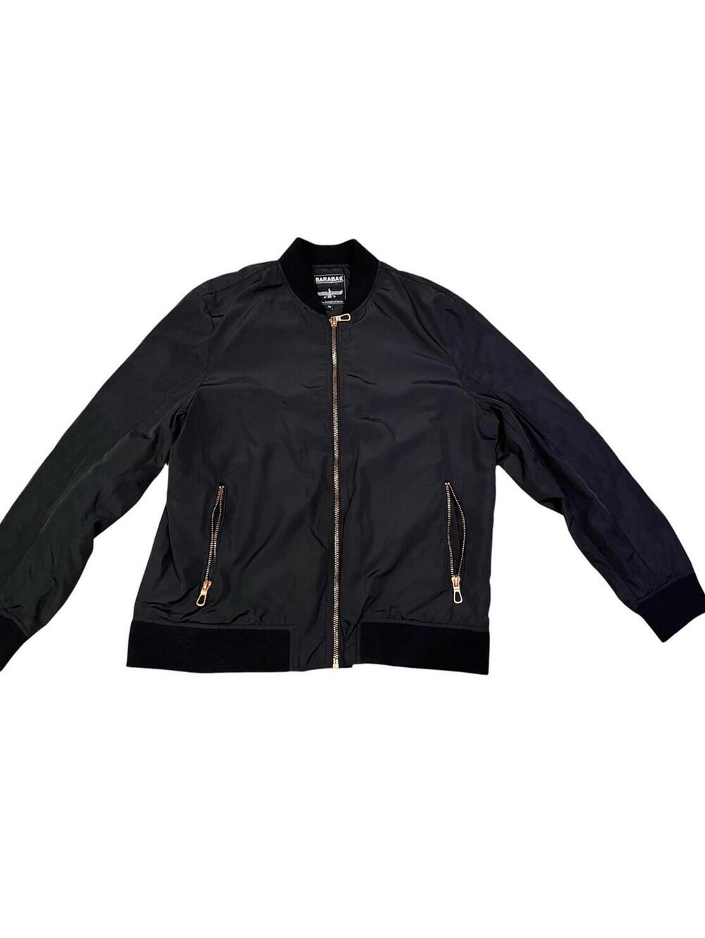 Barabas Black Bomber Jacket Full Zip Nylon Minimalist Streetwear 3XL